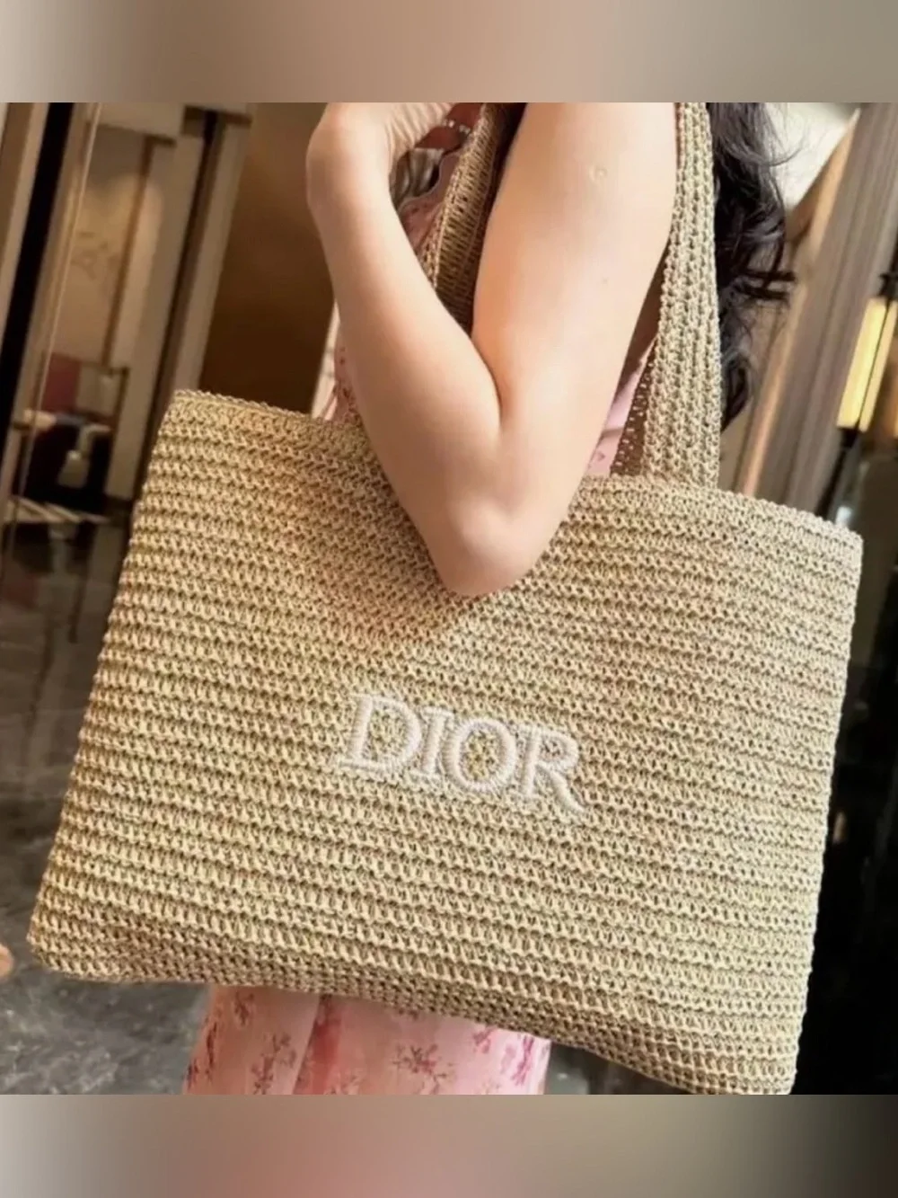 DIOR Straw Tote Bag